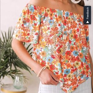 Floral off the shoulder top BUCKLE